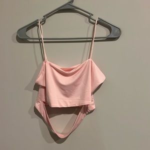 Pink going out crop tank top SHEIN